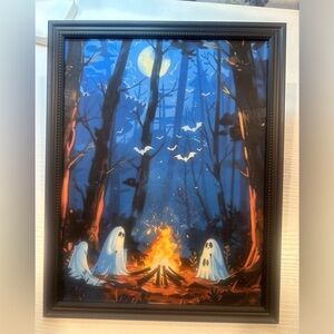 Print | Cute Ghosts Camping | Cottagecore Artwork | Framed 8x10”